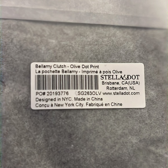 *SOLD* Stella & Dot Bellamy Clutch - Olive Dot Print - Picture 5 of 5